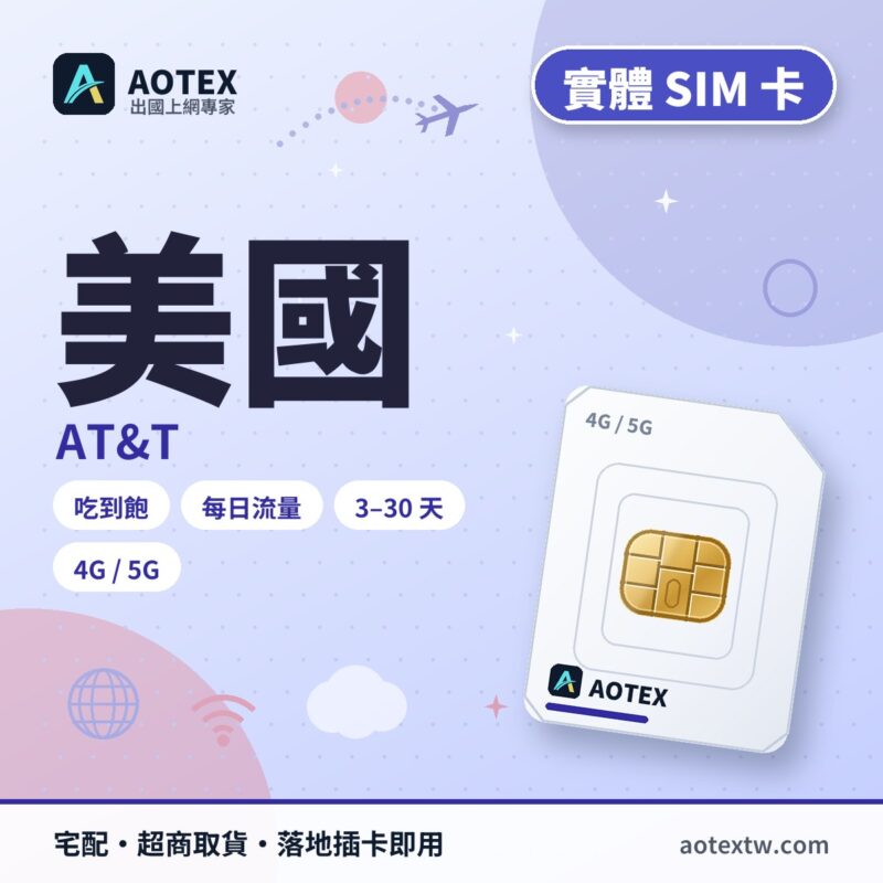 美國 AT&T 實體 SIM 卡 - AOTEX