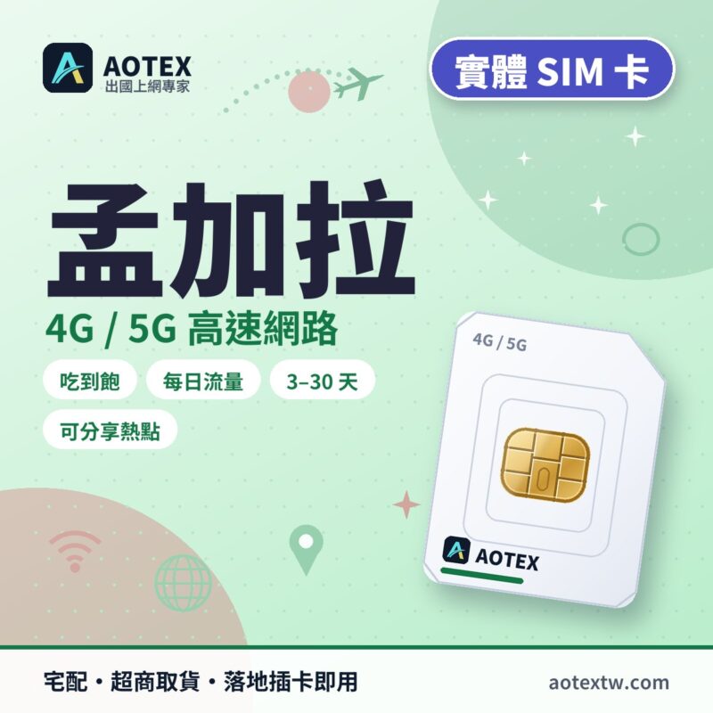 孟加拉 實體 SIM 卡 - AOTEX