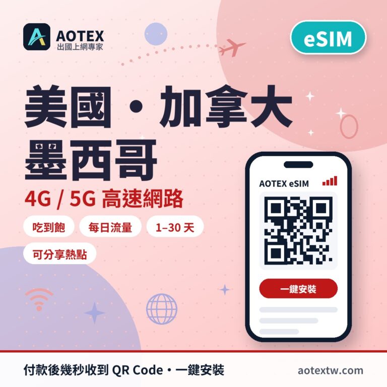 美國/加拿大/墨西哥 eSIM - AOTEX