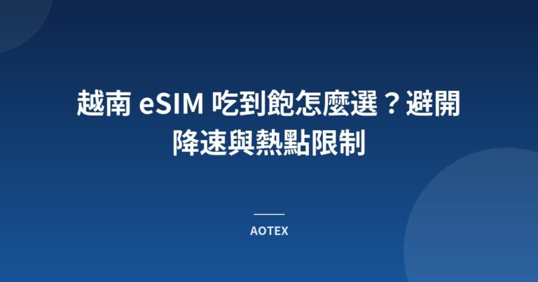 越南 eSIM 吃到飽怎麼選？避開降速與熱點限制